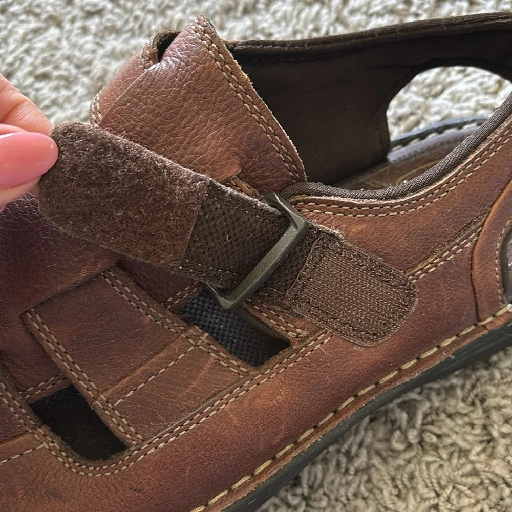 Nunn Bush Closed Toe Brown Leather Fisherman Sandals